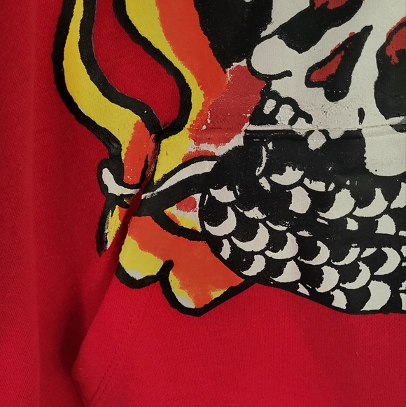 Ed Hardy Love Kill Slowly Skull Tattoo Y2K Red Snake Hoodie - Picture 7 of 7